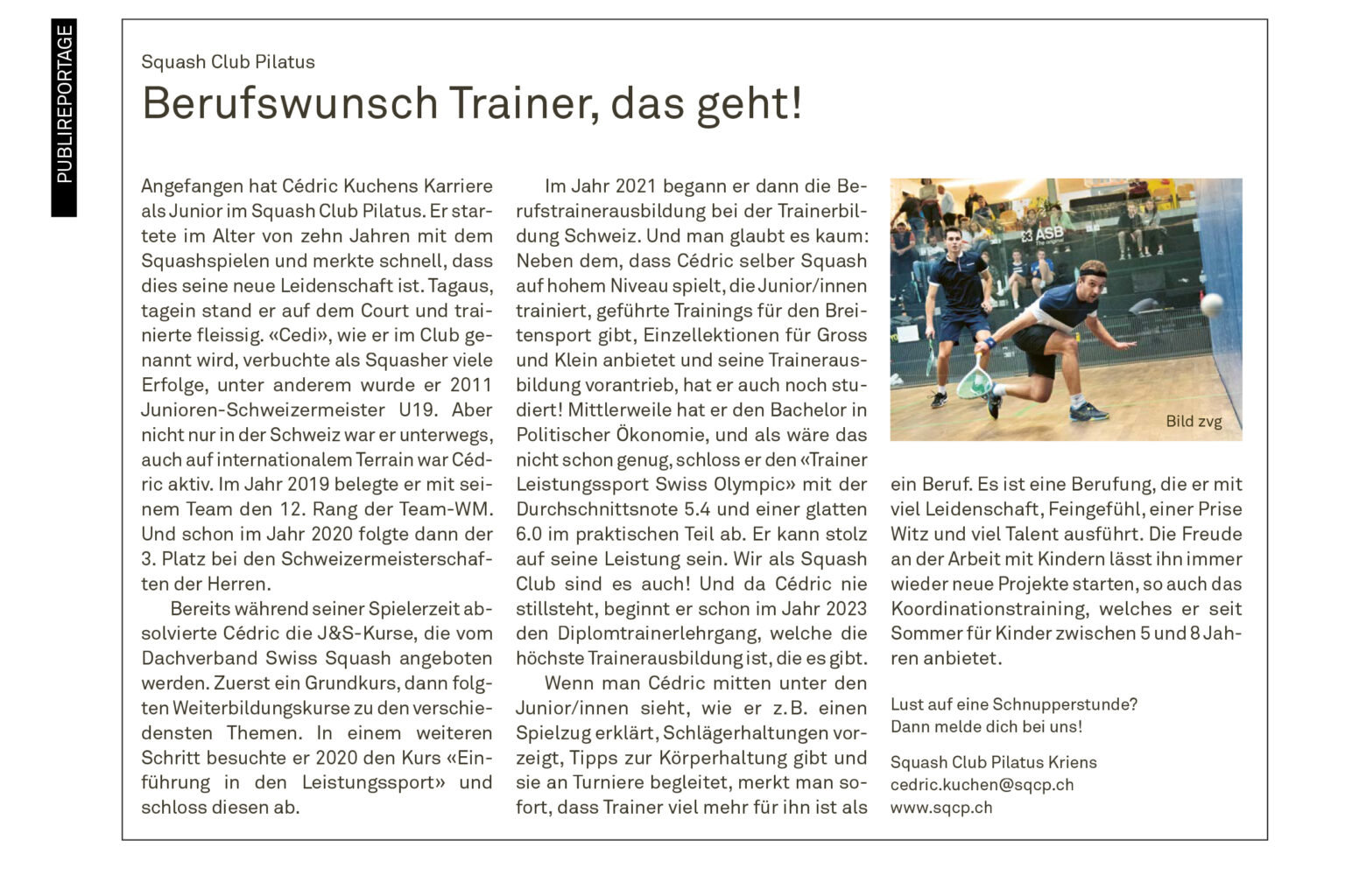 Berufswunsch Trainer, das geht!